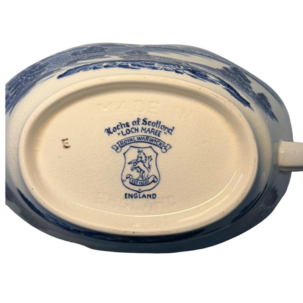 Royal Warwick Loch Maree Gravy Boat Lochs of Scotland Blue White England MCM - Picture 11 of 14